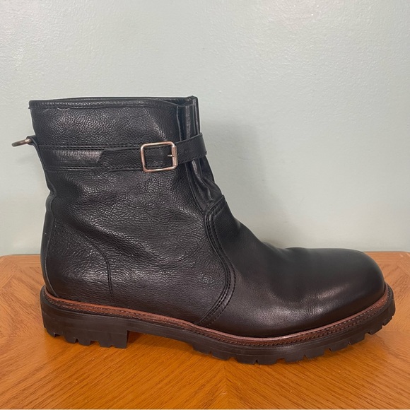 Ralph Lauren Purple Label Boots Engineer Leather Black Men Size 11.5 Vibram